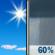 Monday: A chance of showers and thunderstorms, then showers likely and possibly a thunderstorm after 4pm. Mostly sunny, with a high near 85. South wind 15 to 20 mph, with gusts as high as 30 mph. Chance of precipitation is 60%. New rainfall amounts between a tenth and quarter of an inch, except higher amounts possible in thunderstorms. Monday: A chance of showers and thunderstorms, then showers likely and possibly a thunderstorm after 4pm. Mostly sunny, with a high near 85. South wind 15 to 20 mph, with gusts as high as 30 mph. Chance of precipitation is 60%. New rainfall amounts between a tenth and quarter of an inch, except higher amounts possible in thunderstorms.