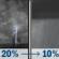 Tonight: A slight chance of showers and thunderstorms before 9pm, then a slight chance of showers after 5am. Partly cloudy, with a low around 55. South wind 10 to 15 mph, with gusts as high as 20 mph. Chance of precipitation is 20%. Tonight: A slight chance of showers and thunderstorms before 9pm, then a slight chance of showers after 5am. Partly cloudy, with a low around 55. South wind 10 to 15 mph, with gusts as high as 20 mph. Chance of precipitation is 20%.
