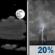 Tonight: A 20 percent chance of showers and thunderstorms after 3am. Partly cloudy, with a low around 68. Calm wind becoming east around 5 mph. Tonight: A 20 percent chance of showers and thunderstorms after 3am. Partly cloudy, with a low around 68. Calm wind becoming east around 5 mph.