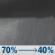 Tonight: Showers and thunderstorms likely before 11pm, then a chance of showers. Mostly cloudy, with a low around 61. East wind 5 to 10 mph. Chance of precipitation is 70%. New precipitation amounts between a quarter and half of an inch possible. Tonight: Showers and thunderstorms likely before 11pm, then a chance of showers. Mostly cloudy, with a low around 61. East wind 5 to 10 mph. Chance of precipitation is 70%. New precipitation amounts between a quarter and half of an inch possible.
