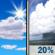 Sunday: A 20 percent chance of showers after 2pm.  Mostly sunny, with a high near 74. Light northwest wind increasing to 5 to 10 mph in the morning. 
