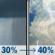 Friday: A chance of showers and thunderstorms before 9am, then a chance of showers between 9am and 11am, then a chance of showers and thunderstorms after 11am. Mostly cloudy, with a high near 82. South wind 5 to 10 mph. Chance of precipitation is 40%. Friday: A chance of showers and thunderstorms before 9am, then a chance of showers between 9am and 11am, then a chance of showers and thunderstorms after 11am. Mostly cloudy, with a high near 82. South wind 5 to 10 mph. Chance of precipitation is 40%.