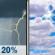 Today: A slight chance of showers and thunderstorms before 8am, then a slight chance of showers between 8am and 9am.  Cloudy, then gradually becoming mostly sunny, with a high near 79. Light and variable wind becoming north 5 to 10 mph in the morning.  Chance of precipitation is 20%.