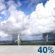 This Afternoon: A 40 percent chance of showers and thunderstorms.  Mostly sunny, with a high near 85. Southwest wind 10 to 15 mph. 