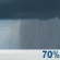 This Afternoon: Showers likely and possibly a thunderstorm.  Cloudy, with a high near 48. East wind around 15 mph, with gusts as high as 25 mph.  Chance of precipitation is 70%.