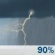 This Afternoon: A chance of showers and thunderstorms between 2pm and 3pm, then showers and possibly a thunderstorm after 3pm. High near 76. South wind 10 to 15 mph, with gusts as high as 25 mph. Chance of precipitation is 90%. New rainfall amounts between a quarter and half of an inch possible. This Afternoon: A chance of showers and thunderstorms between 2pm and 3pm, then showers and possibly a thunderstorm after 3pm. High near 76. South wind 10 to 15 mph, with gusts as high as 25 mph. Chance of precipitation is 90%. New rainfall amounts between a quarter and half of an inch possible.